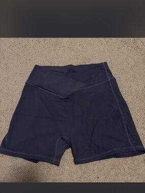 High-Waist Navy Women’s Active Shorts